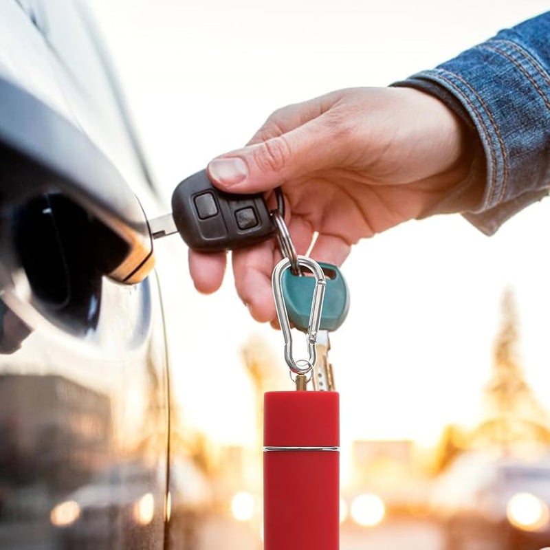 مطفأة سجائر معدنية مستطيلة محمولة صغيرة بسلسلة مفاتيح مع غطاء للاستخدام في السيارة والهواء الطلق وفي الجيب - Image 4